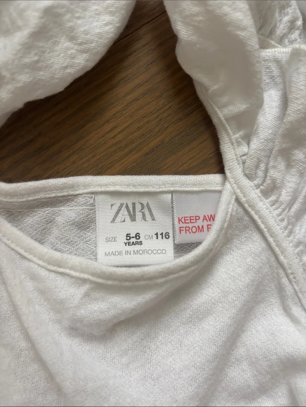 Zara White Tiered Flutter-Sleeve Dress